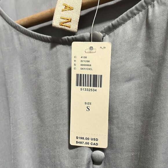 Anthropologie Dolan Adelaide Mini Dress Blue Grey S - Picture 9 of 9